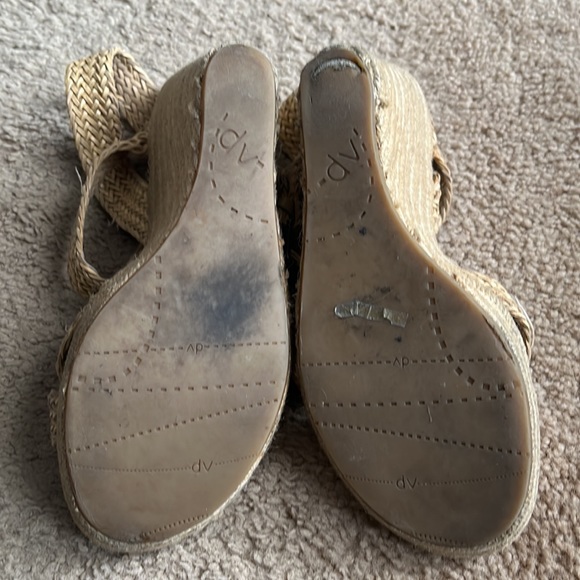 Natural beige Dolce Vita strappy twine sandal wedges - Picture 8 of 13